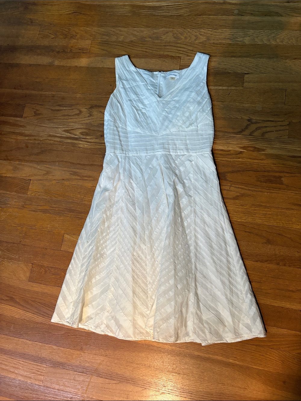 Calvin Klein White Sleeveless Midi Dress